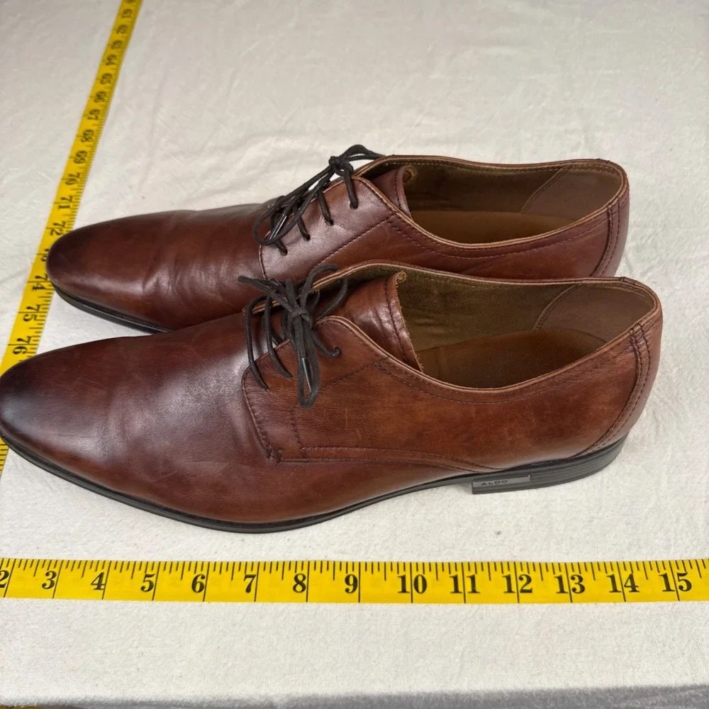 Aldo Derby Shoes Men Size 13 Brown Classic Leather Lace Formal Business Casual